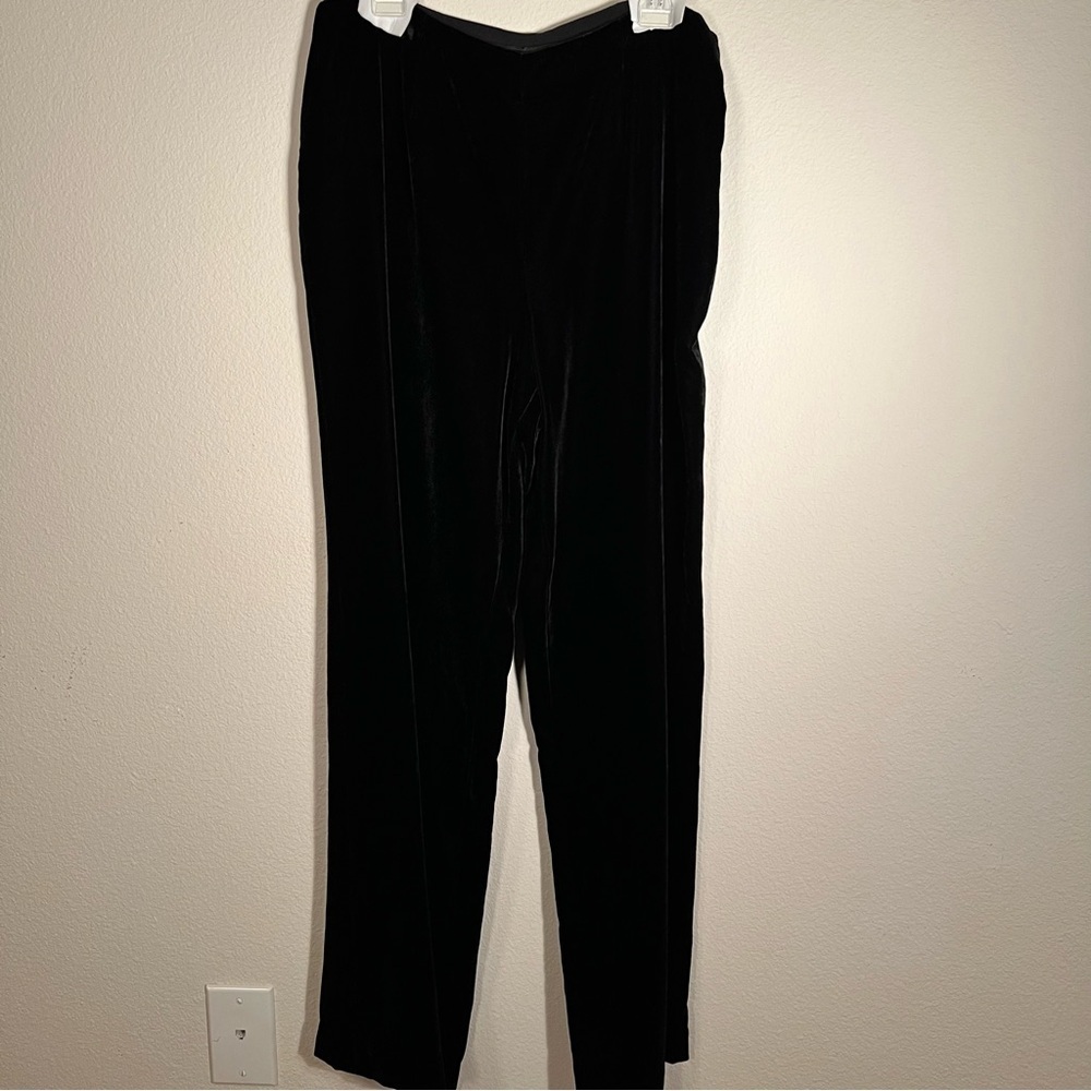 Liz Claiborne Black Velvet Wide Leg Pants